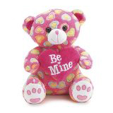 Be Mine Teddy Bear With Colored Hearts